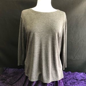 Sigrid Collection Slate Gray Round Neck Pullover Top Size XL